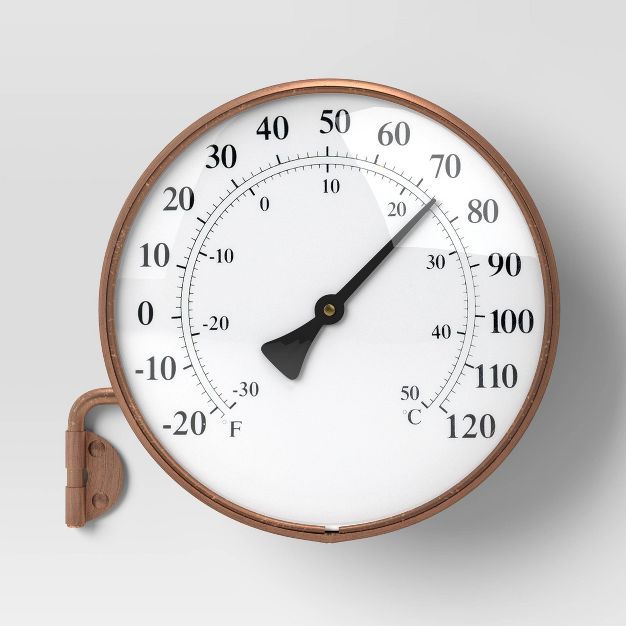 Indoor/Outdoor Analog Thermometer Brushed Copper - Smith & Hawken™ | Target