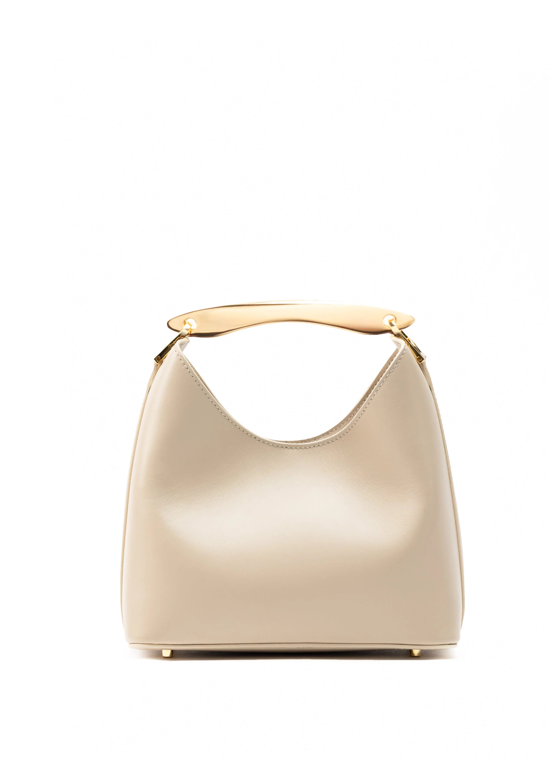 Small Boomerang Leather Sesame - French Leather Bags - Elleme | Elleme