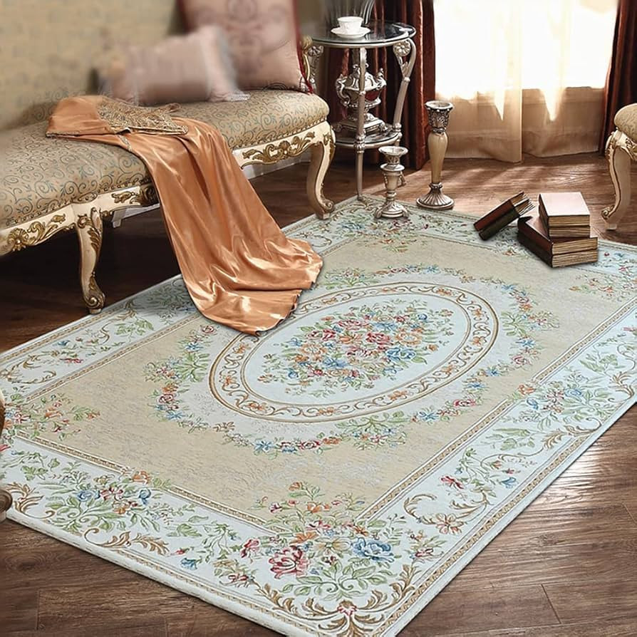 UKELER Luxury Soft Rustic Floral Area Rugs Washable Elegant Non Slip Accent Floor Rugs Carpet for... | Amazon (US)
