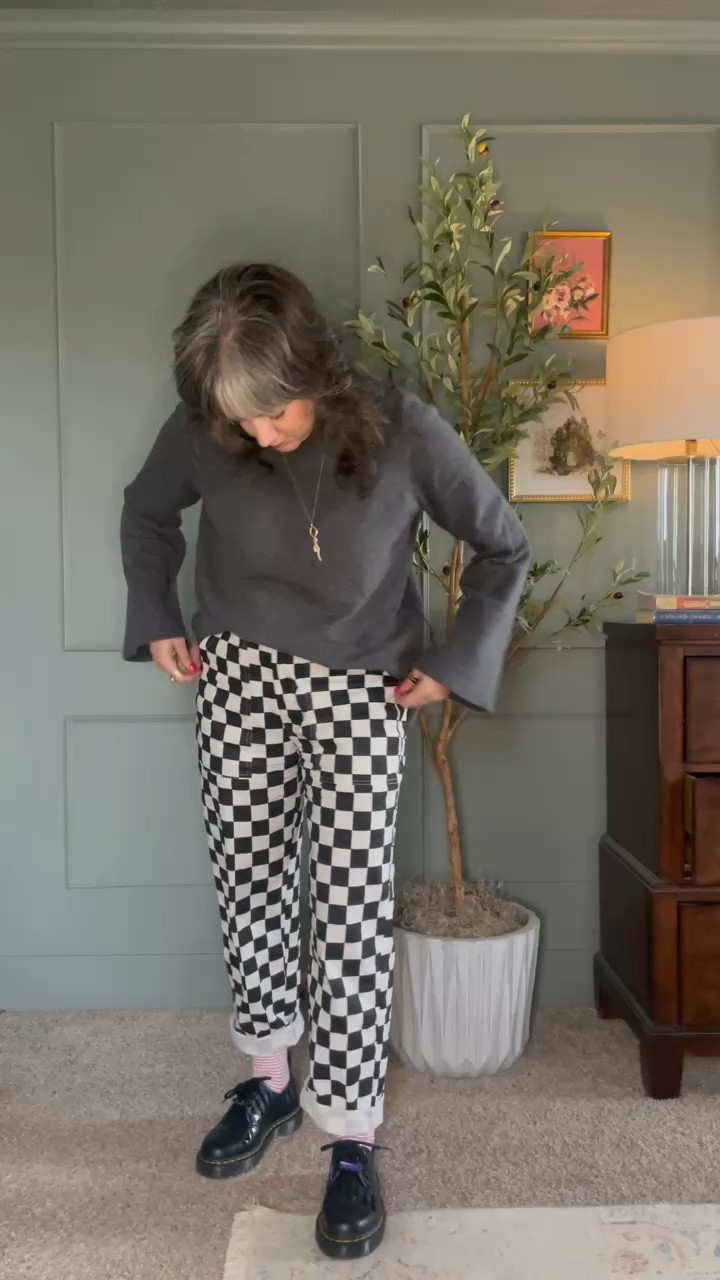 I got so many compliments on these fun pants! I paired them with some stripped red socks and my favorite docs  