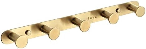 Estrend Brushed Gold Coat Hook Rail Towel and Key Hook Rack with 5 Heavy Duty Hooks for Entryway,... | Amazon (US)