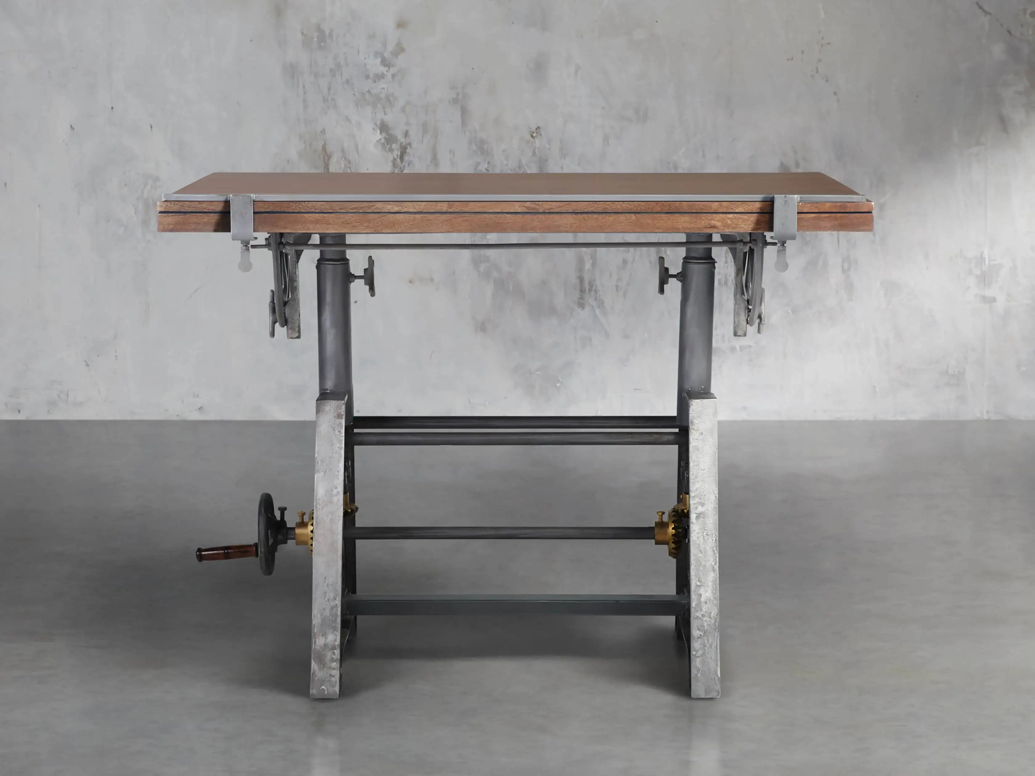 Industrial Crank Drafting Table with Iron base | Arhaus