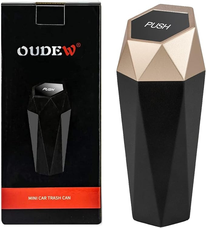 Amazon.com: OUDEW Car Trash Can with Lid, New Car Dustbin Diamond Design, Leakproof Vehicle Trash... | Amazon (US)