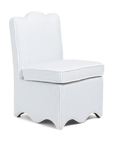 22X32 Scalloped Bottom Skirted Dining Chair, Polyester | TJ Maxx