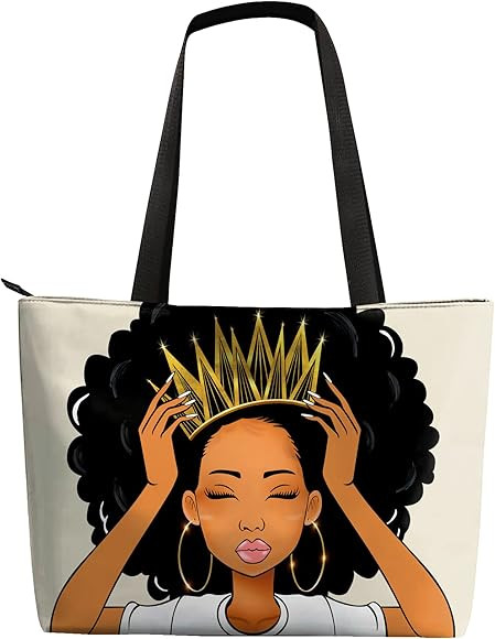 AZPSRT Tote Bag for Women African American Shoulder Handbag Large Capacity Work Fit 15.4 Inch/17.... | Amazon (US)