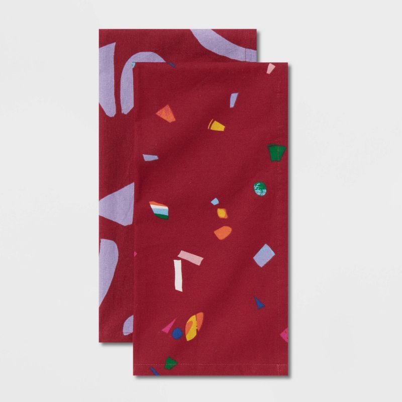 2pk Cotton Tea Towels Red - Opalhouse&#8482; | Target