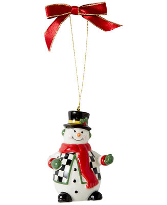 Christmas Tree Black and White Snowman Ornament | Macy's