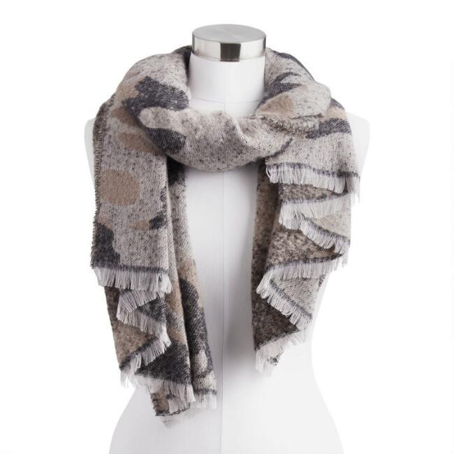 Black, Tan and Brown Camo Scarf | World Market
