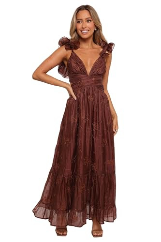 Petal & Pup Women's Harmony Maxi Dress-Brown Floral | Amazon (US)