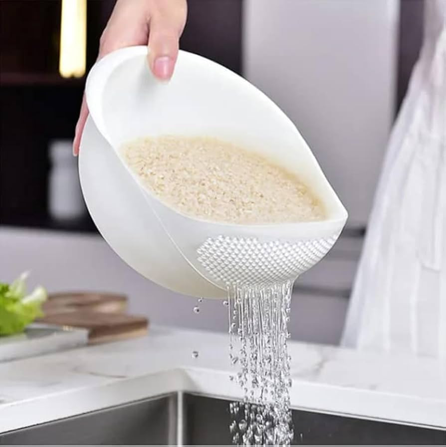Kitchen Colander Bowl Combo Strainer for Rice, Pasta, Vegetables, Fruits (White) | Amazon (US)