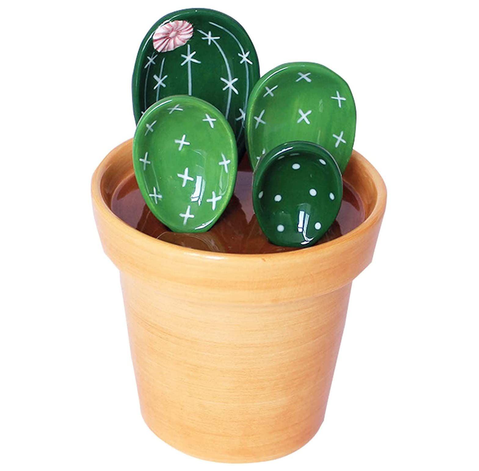 Ceramic Cactus Measuring Spoons and Cups, Cute Measuring Spoons Set in Pot, Cactus Shape Kitchen ... | Amazon (US)