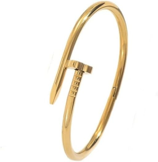 3pcs Womens Bracelet Set 18K Gold Plated No Tarnish Stainless Steel Ddainty Cuff Bracelets | Amazon (US)