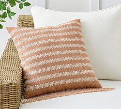 Clemente Woven Striped Outdoor Pillow | Pottery Barn (US)