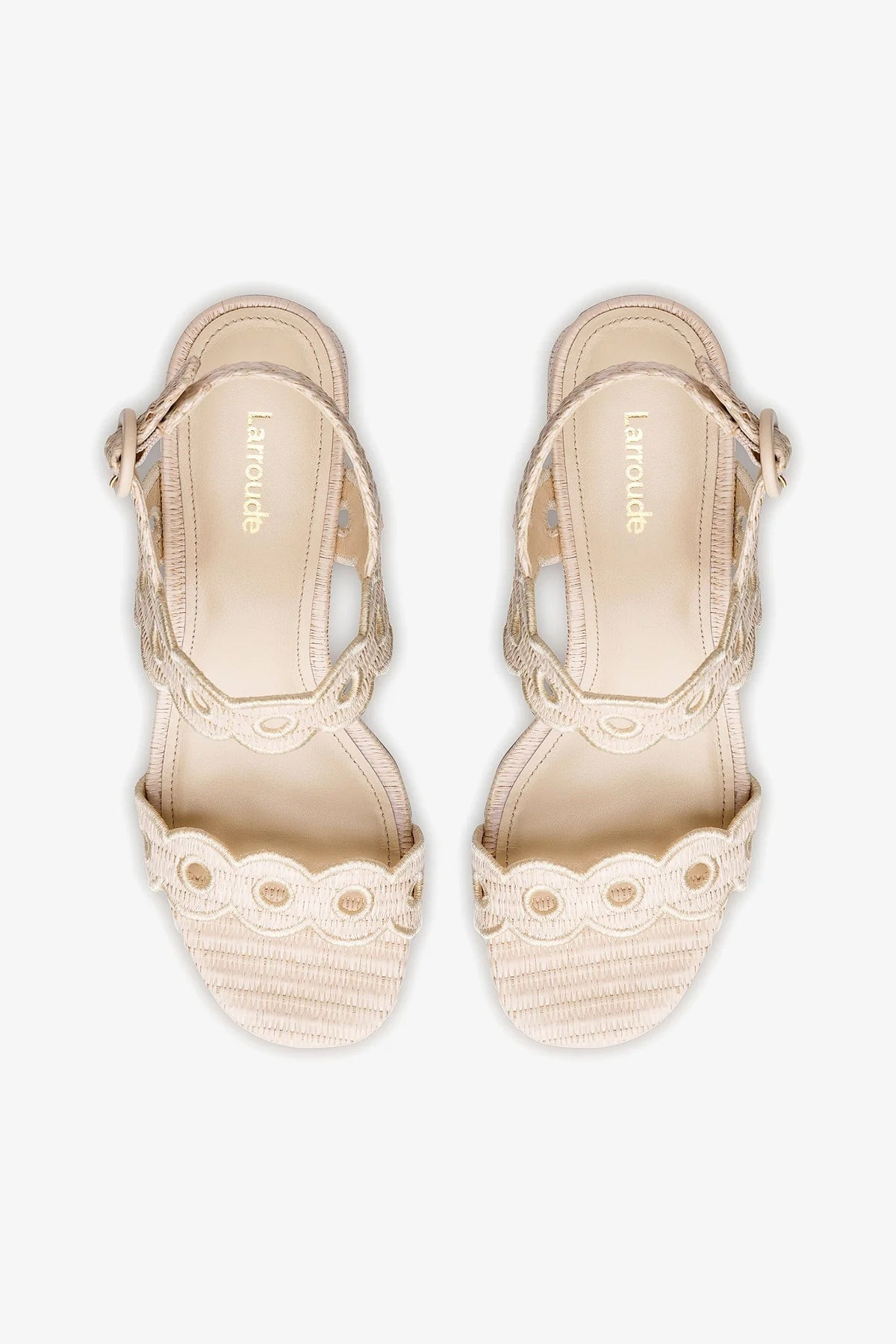 Florence Broderie Sandal In Natural Raffia | Larroude