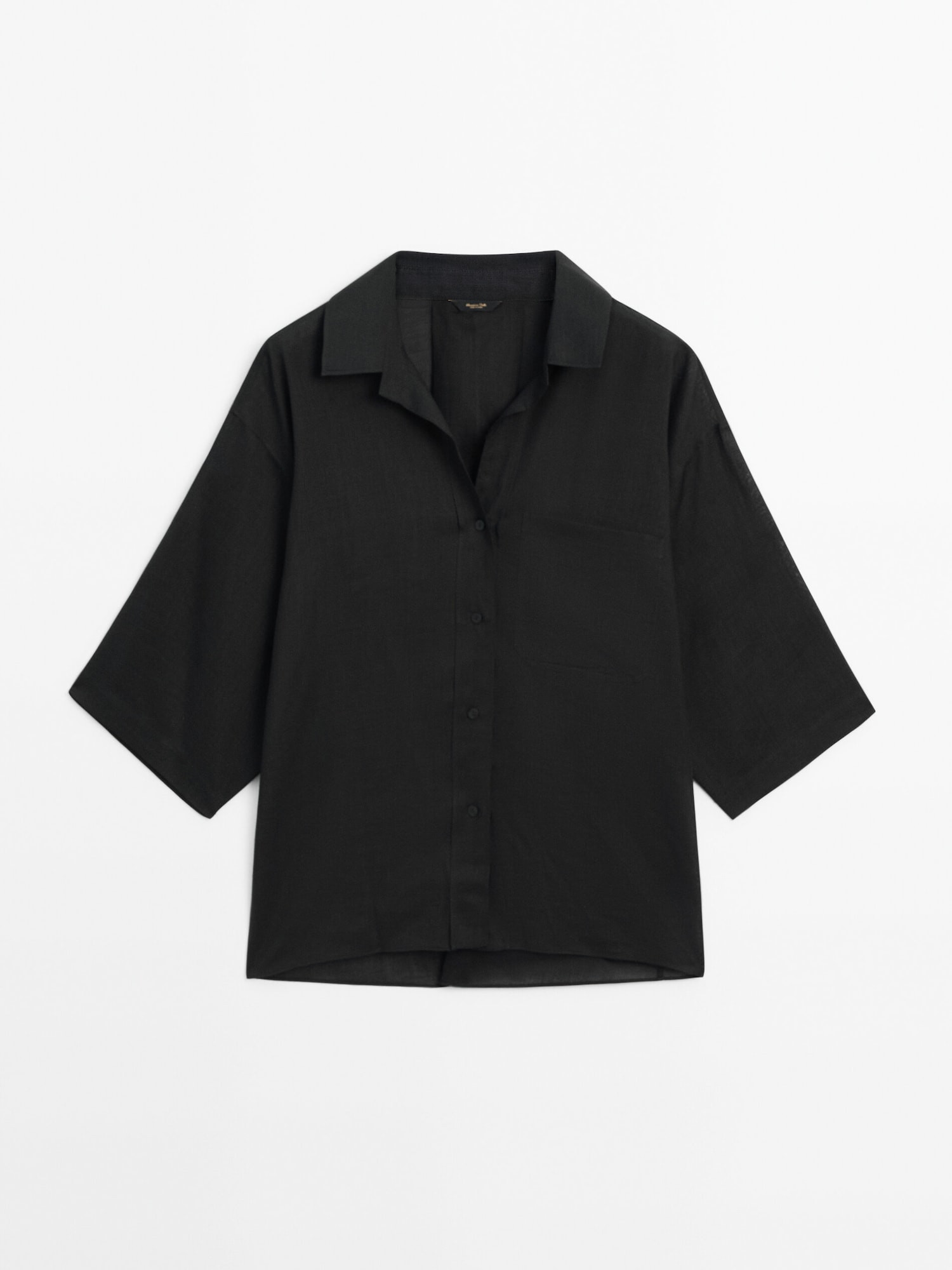 Ramie blend short sleeve shirt | Massimo Dutti US