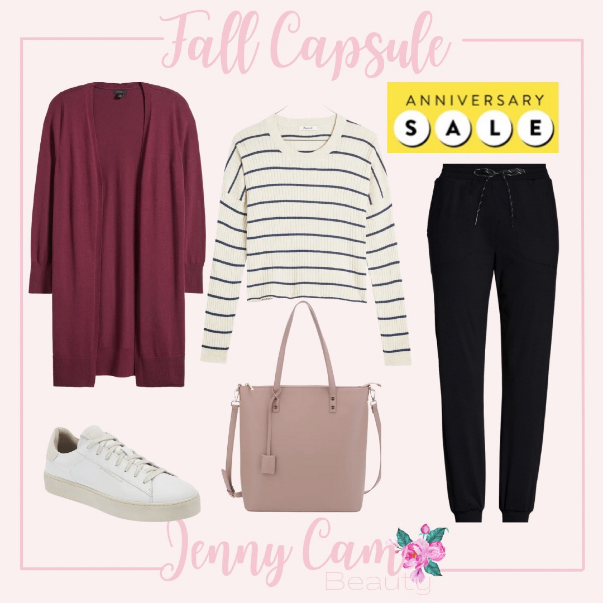 #nsale fall capsule wardrobe stripe tee cardigan joggers sneakers 

#LTKsalealert #LTKxNSale #LTKstyletip