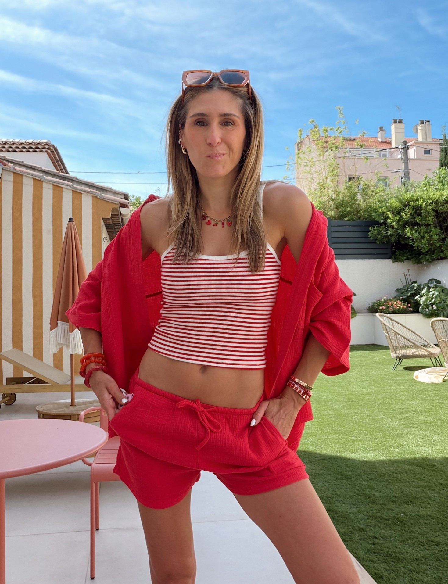 chemise : M
top : M
short : S

#LTKfrance #LTKeurope #LTKsummer