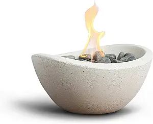 Terra Flame Tabletop Fire Bowls Wave – White Table Top Fire Bowl for Indoor and Outdoor, Portab... | Amazon (US)
