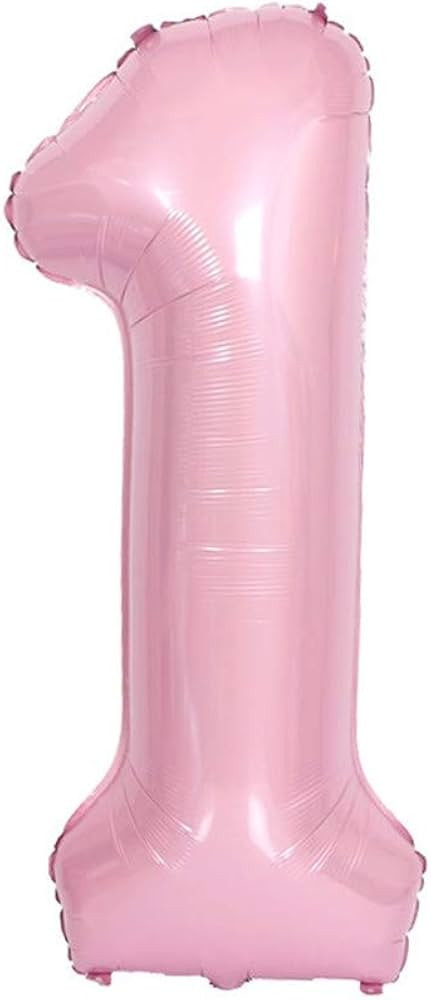JANOU Number 1 Pink Balloon 40 Inch Big Helium Foil Balloons 1st Birthday Baby Shower Wedding Par... | Amazon (US)