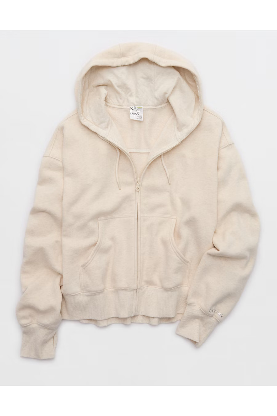 OFFLINE By Aerie Cloud Fleece Classic Full Zip Sweatshirt Women's Heather Frost XXL | Aerie