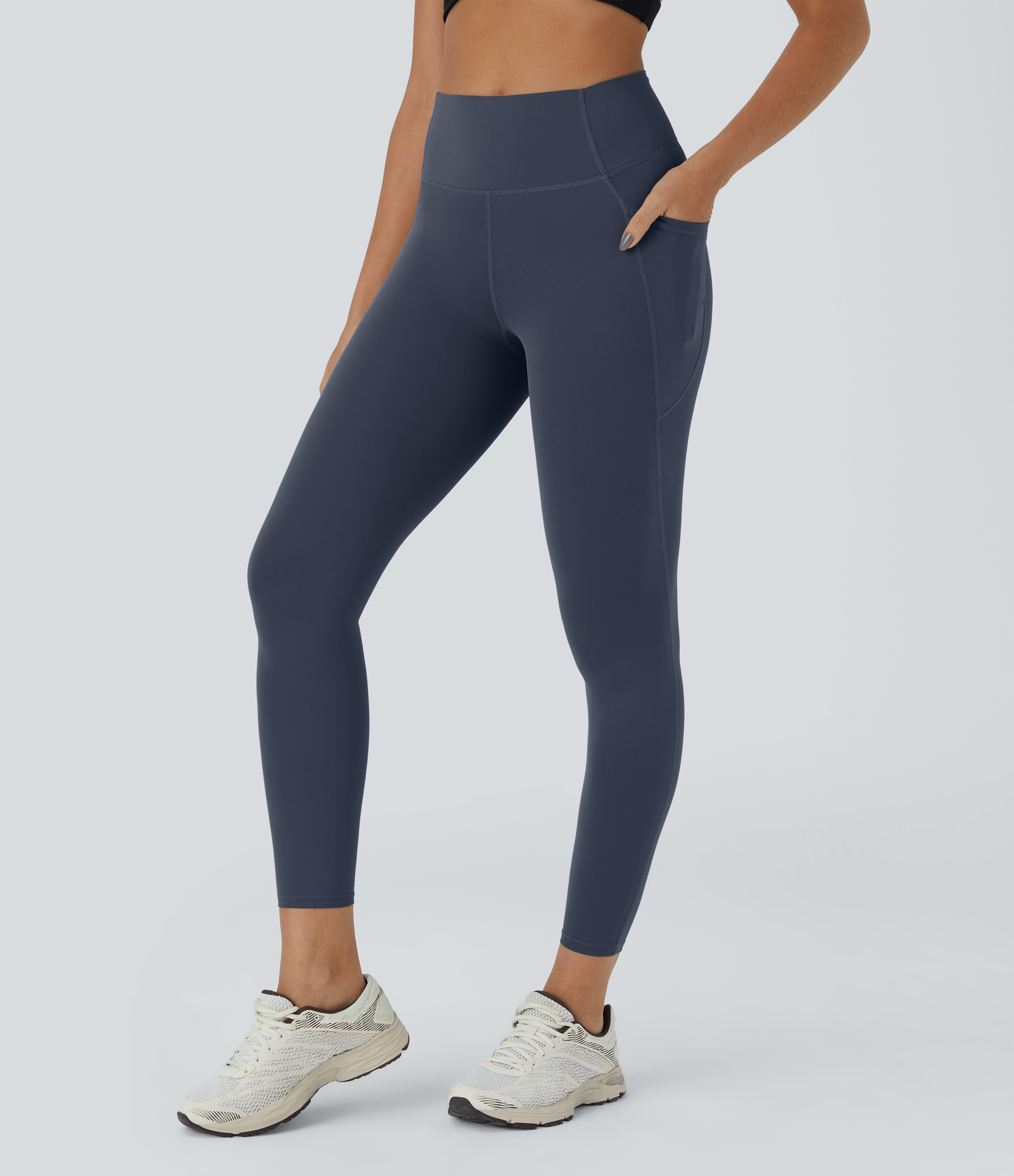 Halara Halara UltraSculpt™ SoCinched High Waisted Tummy Control Pocket Training Leggings - Mood Indigo - XS(full_length) gym leggings | HALARA