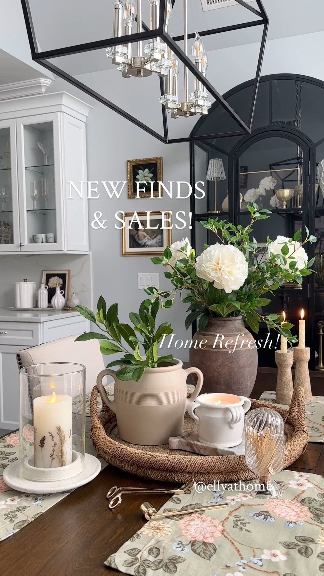 New home finds sales and new finds, kitchen accessories, stems, florals from the Hearth and Hand collection at Target, tray styling. Place mats, candle on sale, ships free, vase and hurricane holder on sale at tent sale, extra 20% off at Serena & Lily, favorite neutral vase. Pottery Barn, amazon home. Free shipping. 

#LTKFindsUnder50 #LTKSaleAlert #LTKHome