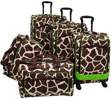 American Flyer Animal Print 5-Piece Spinner Luggage Set | QVC