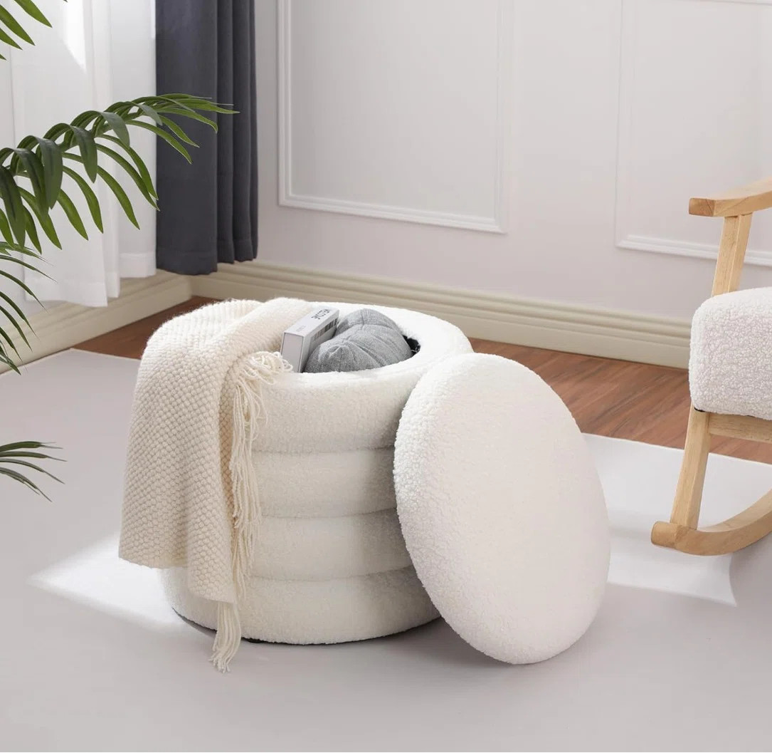 Mercer41 Modern 19” Faux Fur Upholstered Storage Ottoman With Lift Off Lid & Reviews - Wayfair ... | Wayfair North America