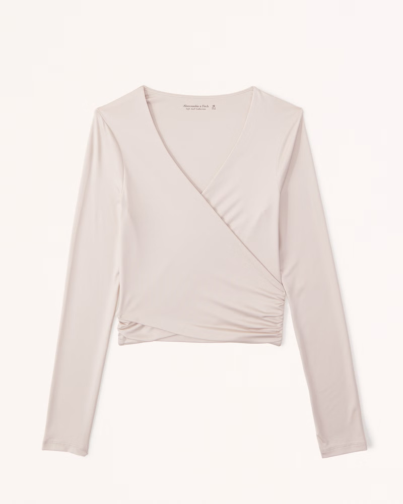 Long-Sleeve Wrap Top | Abercrombie & Fitch (US)