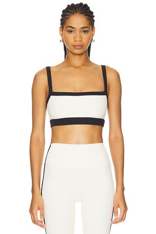 Raquel High Waist Supplex Flare 32" Pant in Creme & Black | Revolve Clothing (Global)