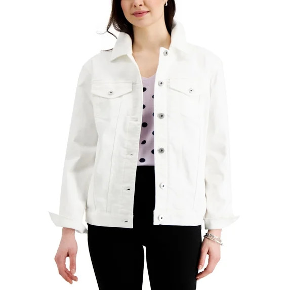 Style & Co Denim Trucker Jacket Bright White S | Walmart (US)