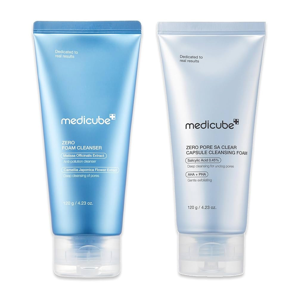 medicube Zero Pore Cleanser Duo: Zero Foam Cleanser and Zero Pore Clear Blue Casule Facial Deep C... | Amazon (US)