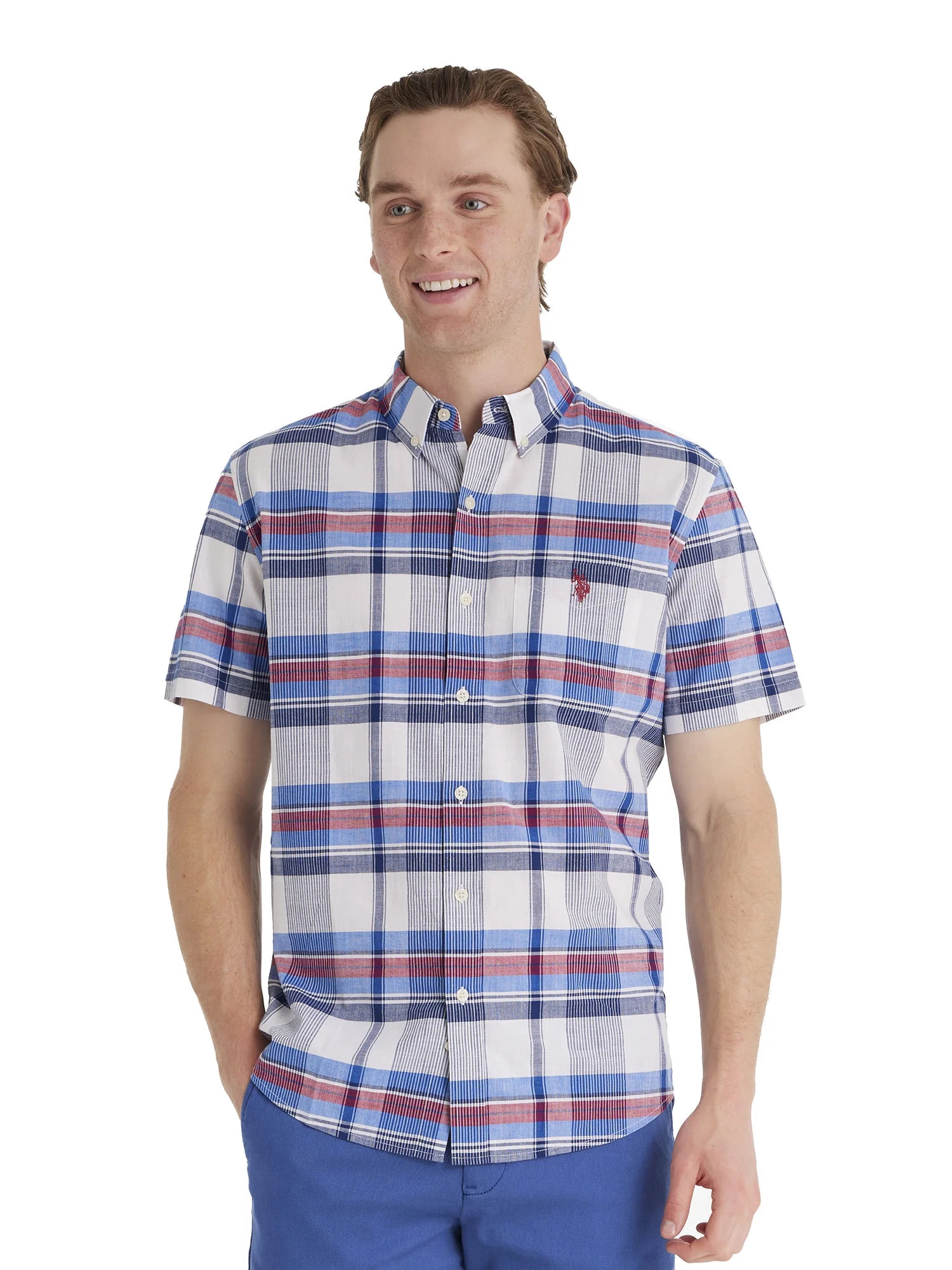 U.S. Polo Assn. Men's Short Sleeve Buttondown Shirt | Walmart (US)