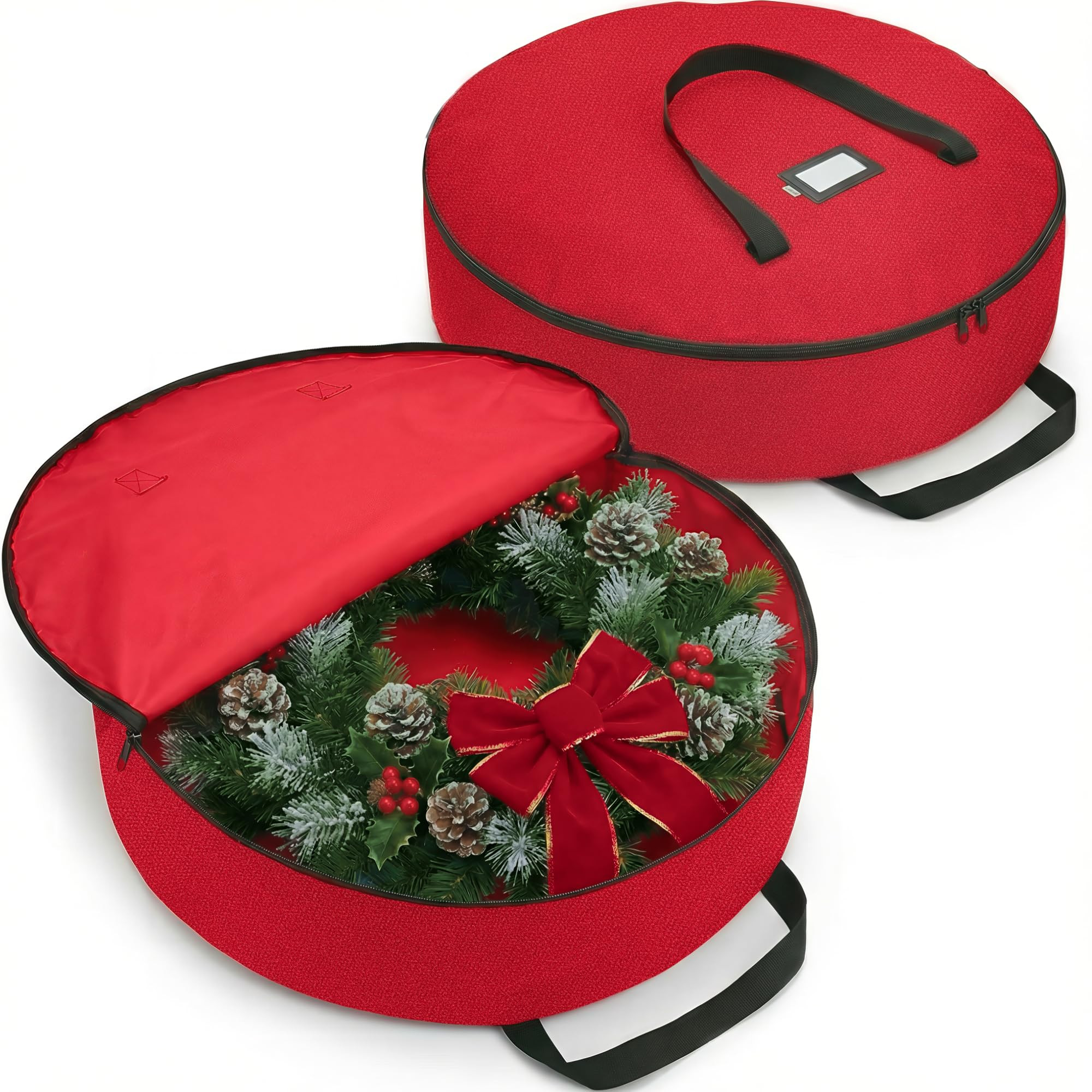 ZOBER 2 Pack Oxford Christmas Wreath Storage Container 30 Inch - Wreath Bag for Artificial Wreath... | Amazon (US)