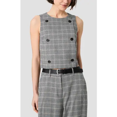 French Connection Matteo Plaid Double Breasted Sleeveless Top in Matteo Plaid Suiting at Nordstrom, Size 8 | Nordstrom