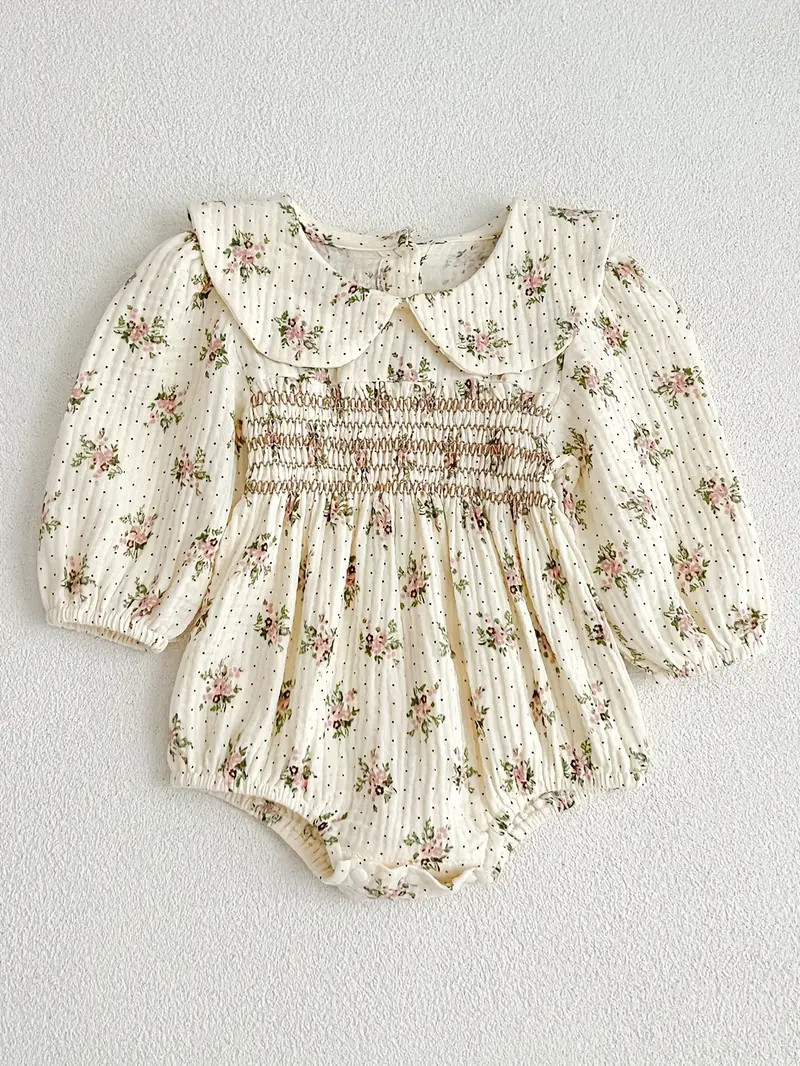 Baby's Pastoral Style Floral Pattern Cotton Shirred Long Sleeve Triangle Bodysuit, Toddler & Infa... | Temu Affiliate Program