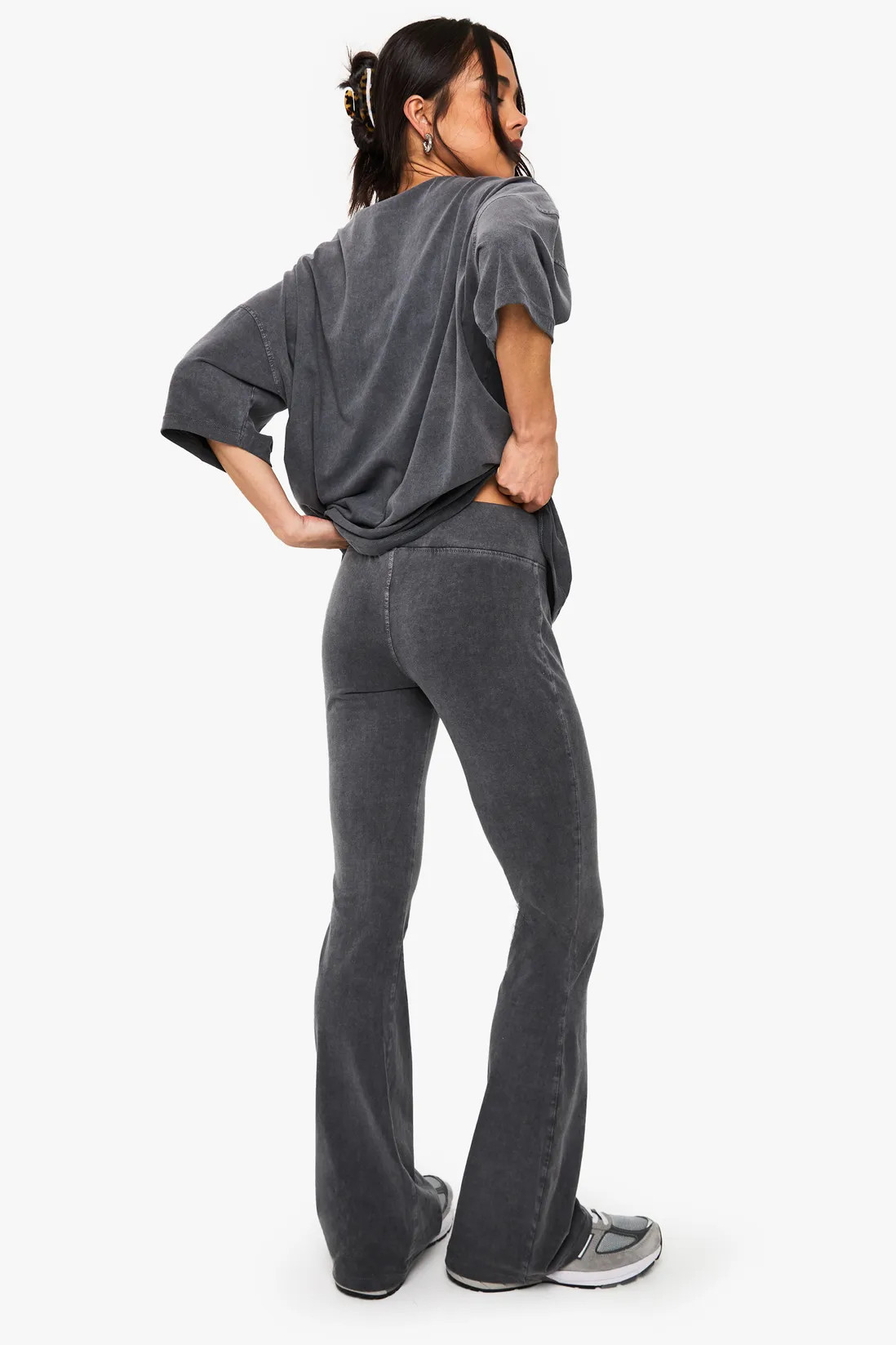 Acid Wash Flared Legging | Boohoo.com (UK & IE)