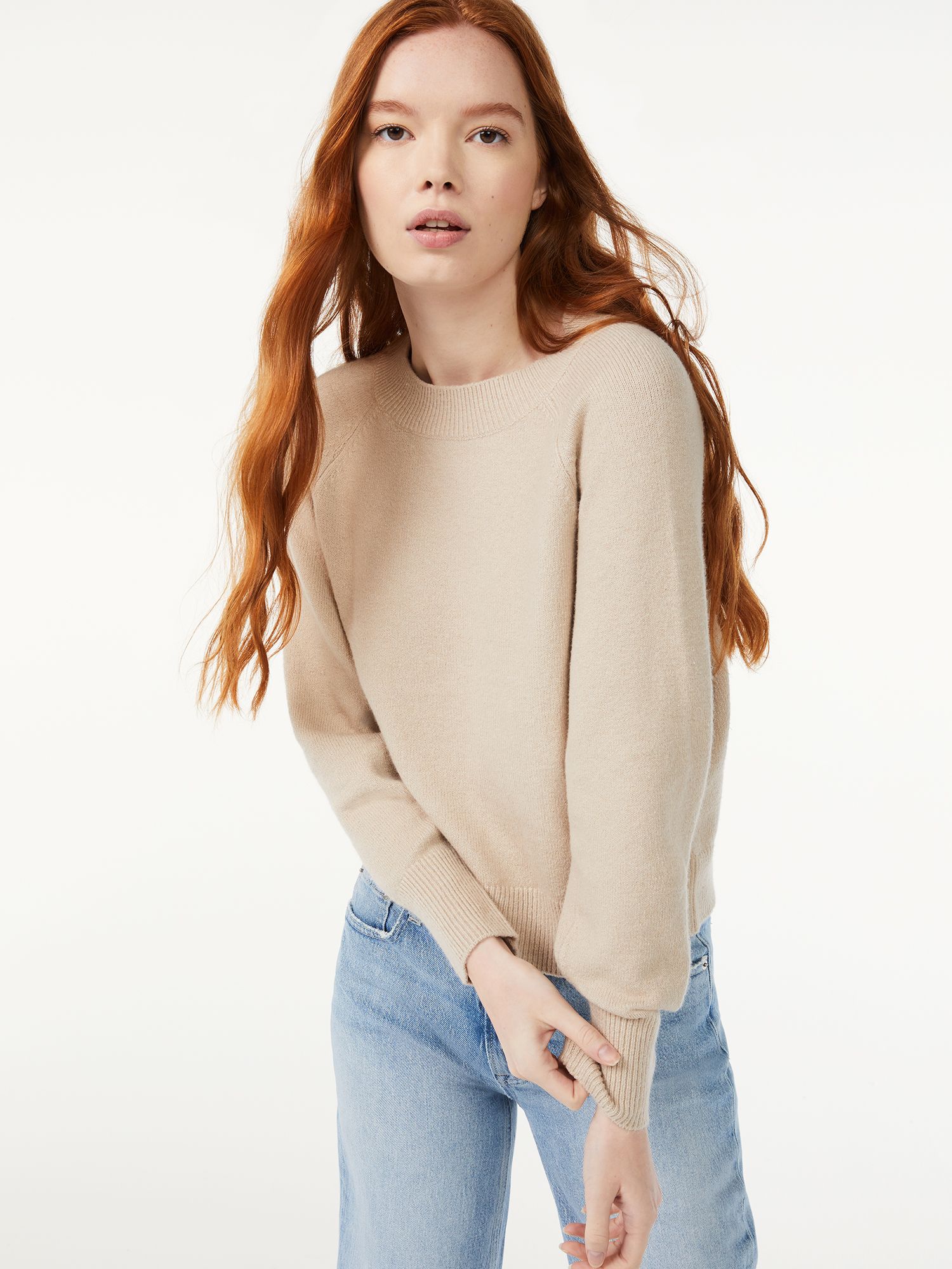 Free Assembly Women's Slouchy Sweater with Raglan Sleeves | Walmart (US)