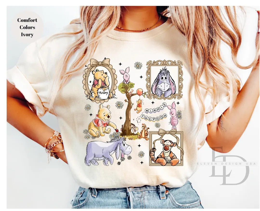 Disneyland Winnie the Pooh Shirt,disneyland Coquette Tee,pooh Bear Family Matching Shirt,family T... | Etsy (US)