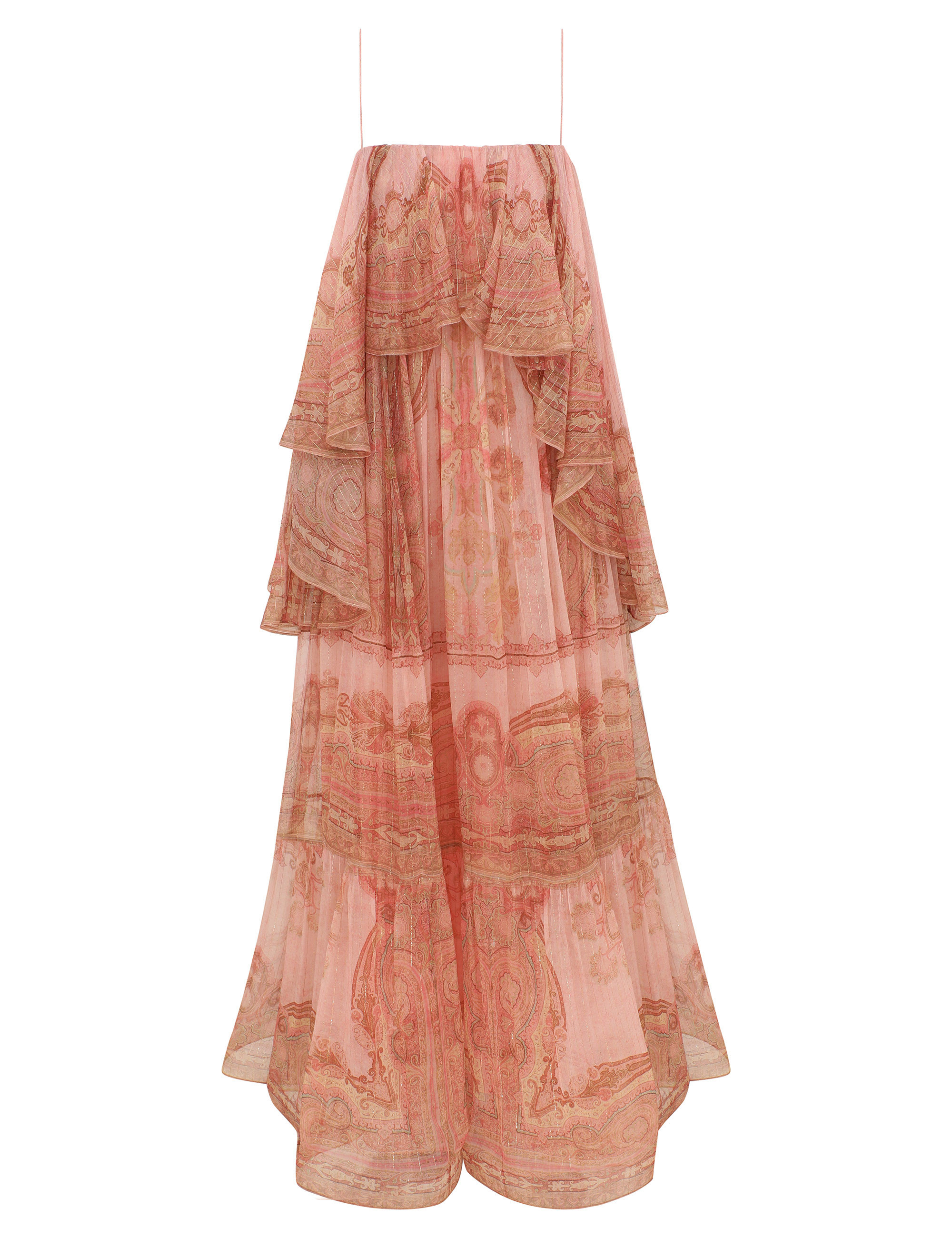 ZIMMERMANN Sundance Frill Maxi Dress Pink Paisley Size 0P | ZIMMERMANN (US, CA, EU, MENA)