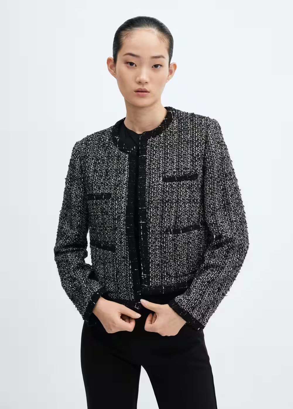 Trim tweed jacket | MANGO (US)