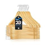 SereneLife Premium Solid Wooden Hangers - Smooth Finish Space Saving Heavy Duty Suit Clothes Hanger  | Amazon (US)
