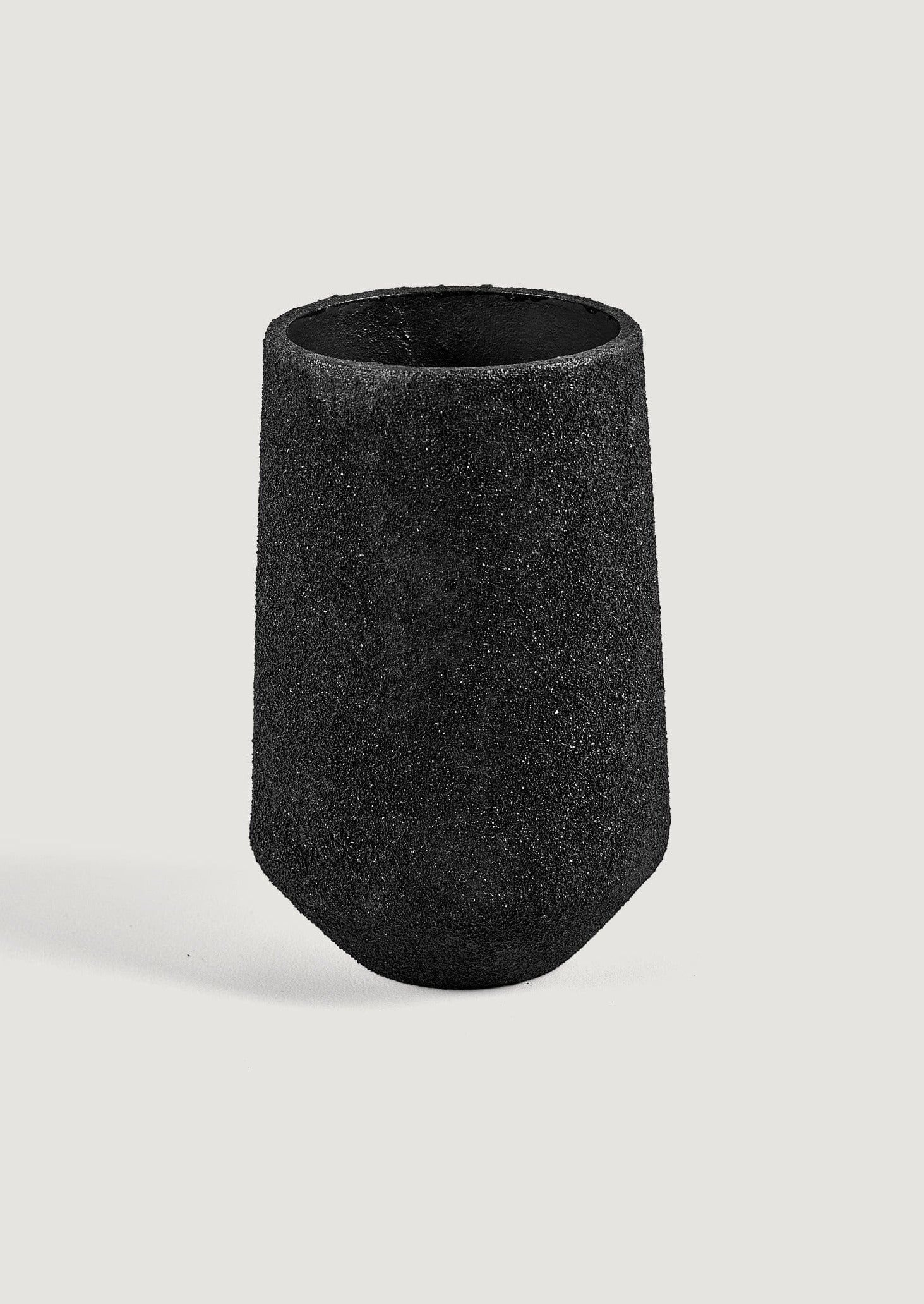 Handmade Metal Vase with Black Pumice Finish - 8" | Afloral