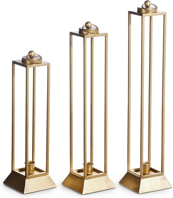 Raz 19"" Gold Lanterns Set of 3 Various Heights | Amazon (US)