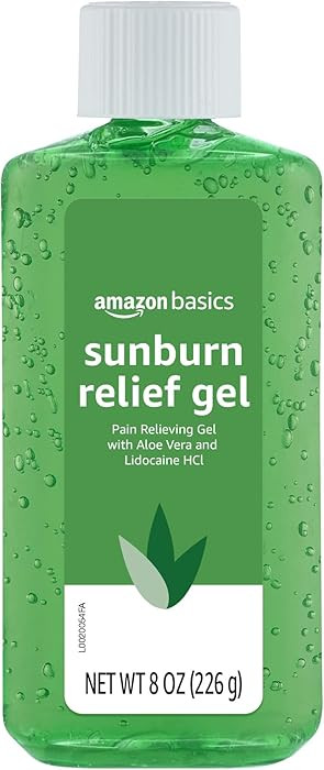 Amazon Basics Sunburn Relief Gel with Aloe Vera, Soothing, Cooling, Itch Relief, 8 oz, Pack of 1 ... | Amazon (US)