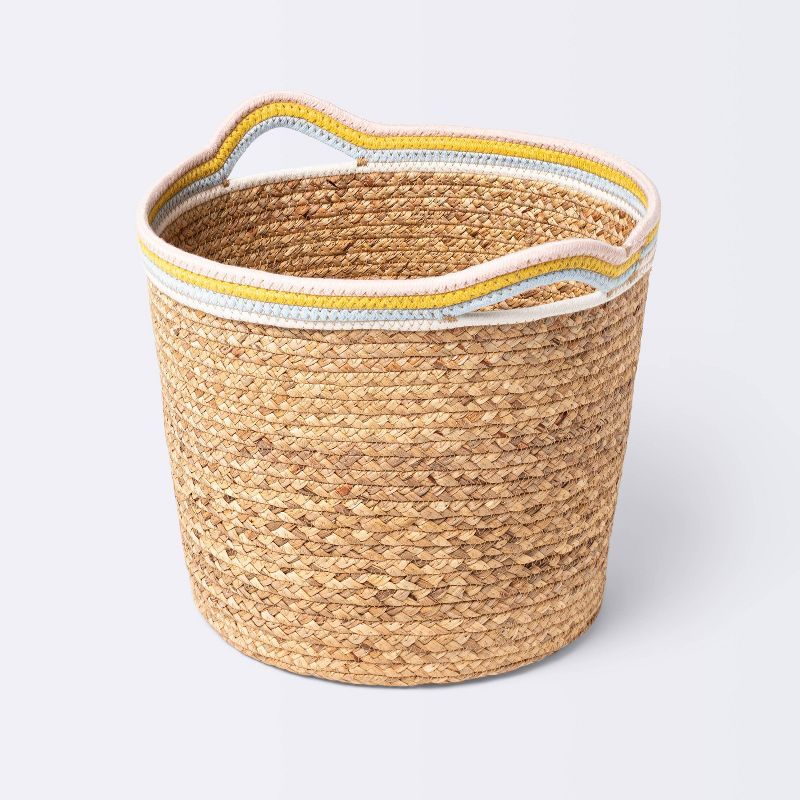 Natural Woven Round Storage Bin with Coiled Rope Handle - Cloud Island™ L | Target