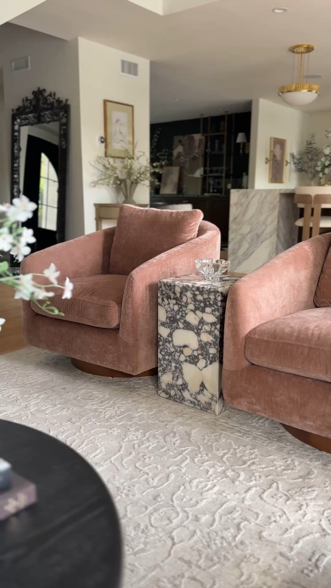 In love with this mauve color! Our living room swivel chairs in Rosewood chenille!

#LTKHome #LTKSaleAlert