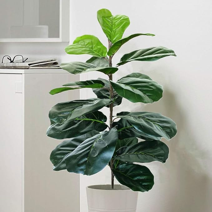 Artificial Fiddle Leaf Fig Tree Twig Faux Ficus Lyrata Plants Greenery for Home Office Yard Indoo... | Amazon (US)
