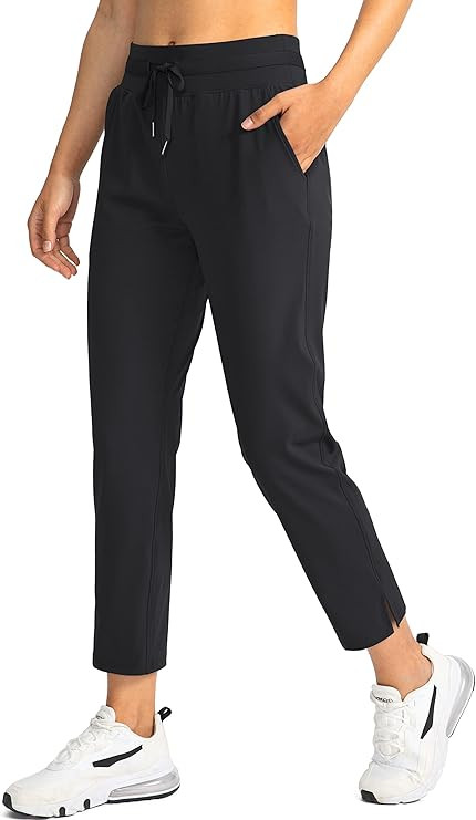 Soothfeel Women's Golf Pants with 4 Pockets 7/8 Stretch High Wasited Sweatpants Travel Athletic W... | Amazon (US)