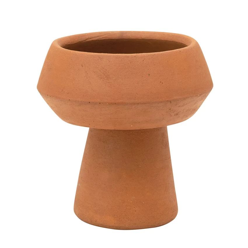 Handmade Terra-cotta Footed Vase | Burke Decor